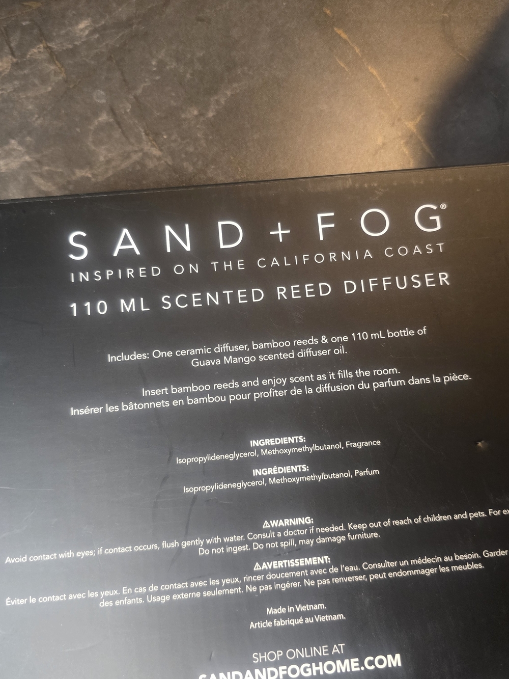 SAND+FOG 110 ML Scented Reed Diffuser Guava Mango Reed Diffuser NWT - Picture 2 of 2